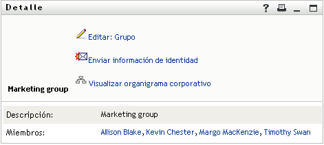 Página de información de grupo