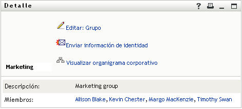 Página de información de grupo