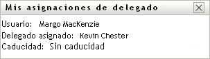 Información de la asignación de delegado 