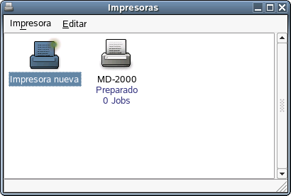 Comparacin de la carpeta Impresoras y faxes de Windows con la vista Impresoras de Novell Linux Desktop 