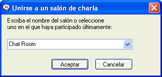 Recuadro de dilogo Unirse a un saln de charla