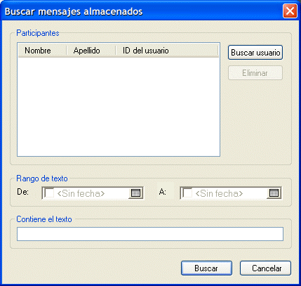 Recuadro de dilogo Buscar mensajes archivados