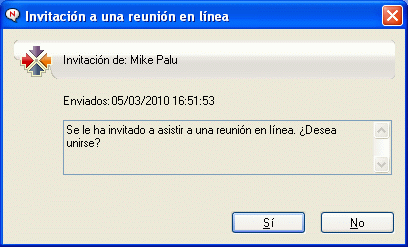 Invitación a una reunión de Novell Conferencing