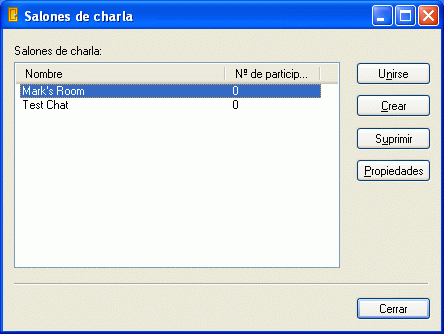 Búsqueda de salones de charla