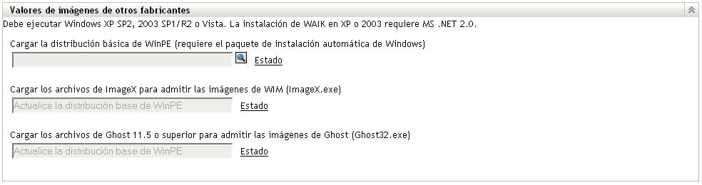 Panel Valores de imágenes de otros fabricantes