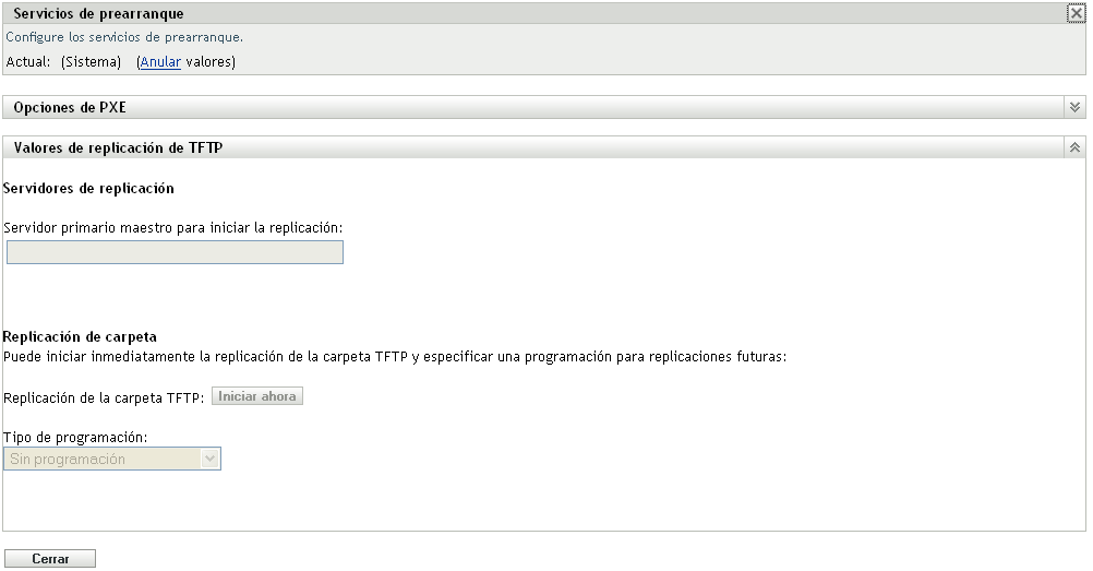 Valores de replicación de TFTP a nivel de dispositivo