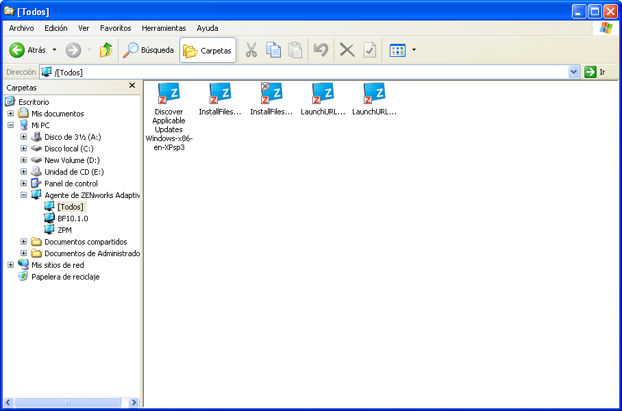 ZENworks Explorer: vista en el Explorador de Windows