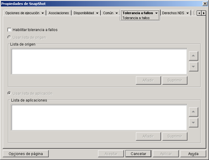 objeto Aplicacin > pestaa Tolerancia a fallos > pgina Tolerancia a fallos