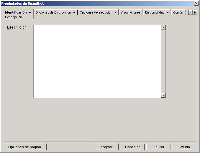 objeto Aplicacin > pestaa Identificacin > pgina Descripcin
