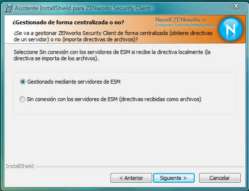 Elegir entre cliente gestionado o no gestionado