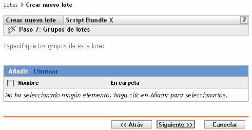 Paso 7 para crear un lote nuevo: Grupos de lotes