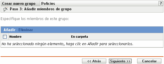 Página Añadir miembros de grupo