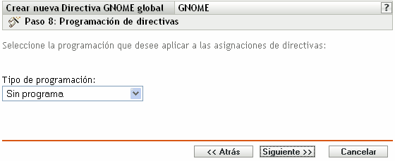 Página Programación de directivas