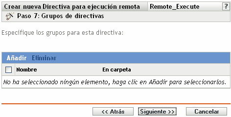 Página Grupos de directivas