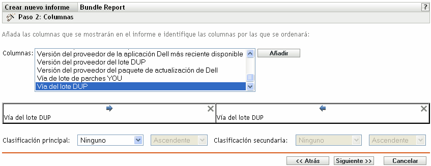 Paso 2: página Columnas