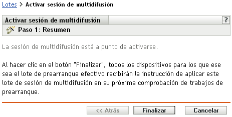 Paso 1 para activar una sesión de multidifusión: Resumen