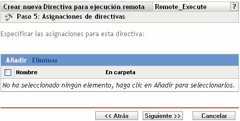 Página Asignaciones de directivas