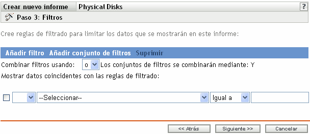 Paso 3: página Filtros