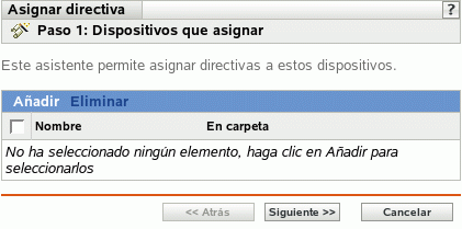 Página Asignaciones de directivas