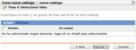 Página Añadir asignaciones