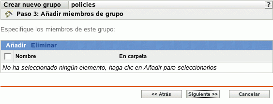 Página Añadir miembros de grupo