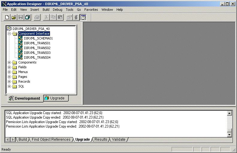 Interface de composant DirXML.