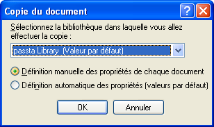 Boîte de dialogue Copier le document