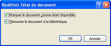 Boîte de dialogue Réinitialiser l'état du document