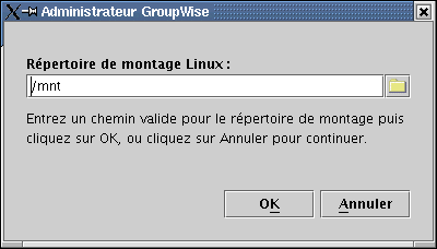 Bote de dialogue Rpertoire de montage Linux