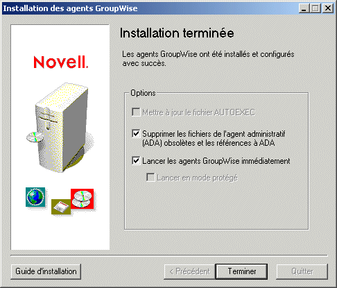 Page Installation termine