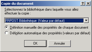 Bote de dialogue Copie du document