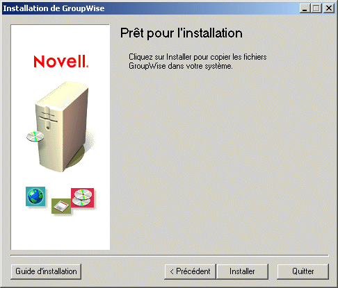 Page Prêt pour l’installation