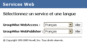 Page Services Web de Novell