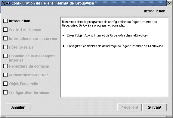 Programme de configuration de l’agent Internet