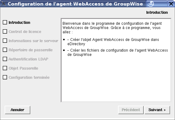 Programme de configuration de l’agent WebAccess