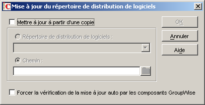 Boîte de dialogue Mise à jour du répertoire de distribution de logiciels