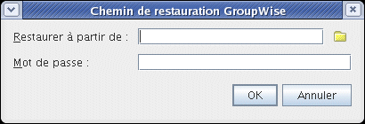 Boîte de dialogue Chemin de restauration GroupWise