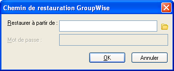 Boîte de dialogue Chemin de restauration GroupWise