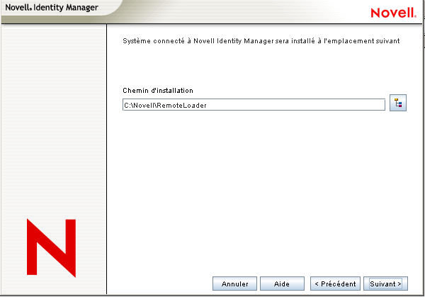 Sélection de l'emplacement du chargeur distant