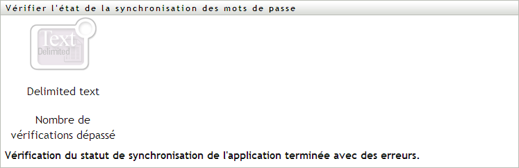 Page Statut de synchronisation des mots de passe