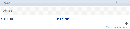 Le panneau Créer - Vérifiez les informations ci-dessous.