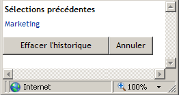 Une courte liste Historique