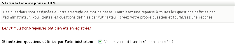 Stimulation-réponse de mot de passe réussie