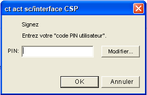 Écran PIN