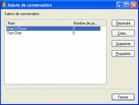 Recherche d'un salon de conversation