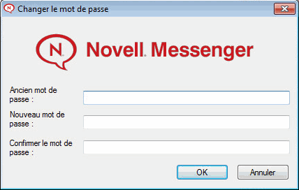 Boîte de dialogue Changer le mot de passe