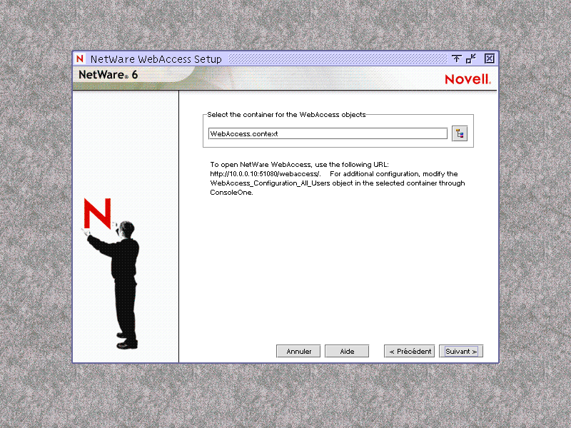 cran de configuration de NetWare WebAccess