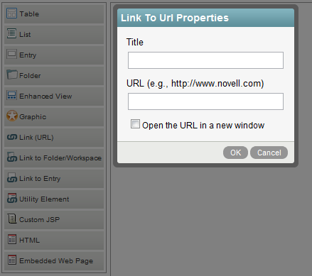 Configuring URL Link Properties Configuring URL Link Properties