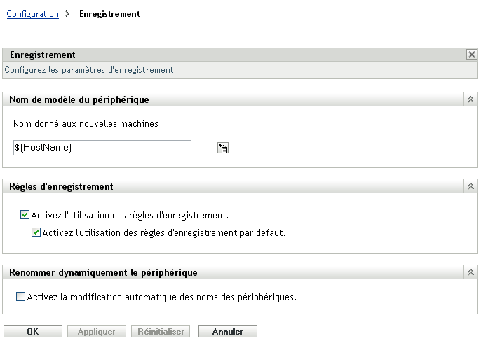 page Enregistrement