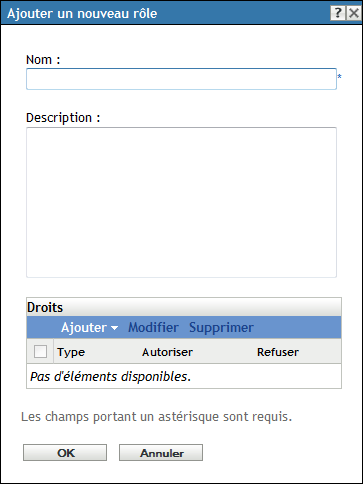 Boîte de dialogue Ajouter un nouveau rôle